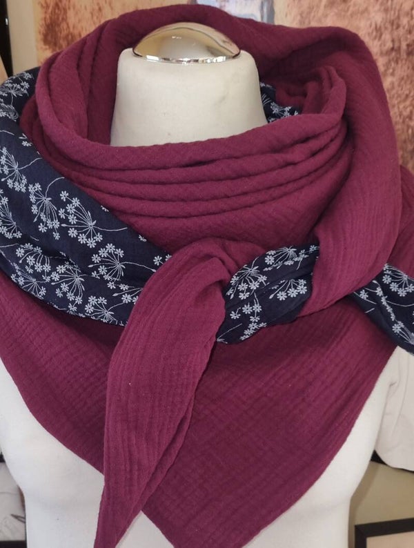 XXL Patchwork Musselin- Dreieckstuch