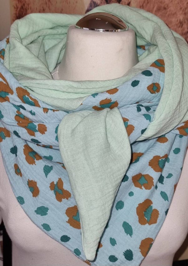 XXL Patchwork Musselin- Dreieckstuch