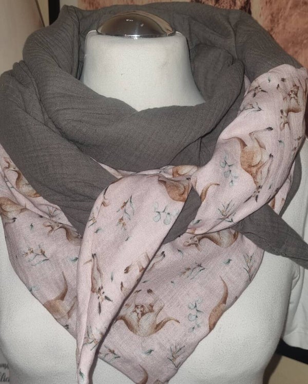 XXL Patchwork Musselin- Dreieckstuch