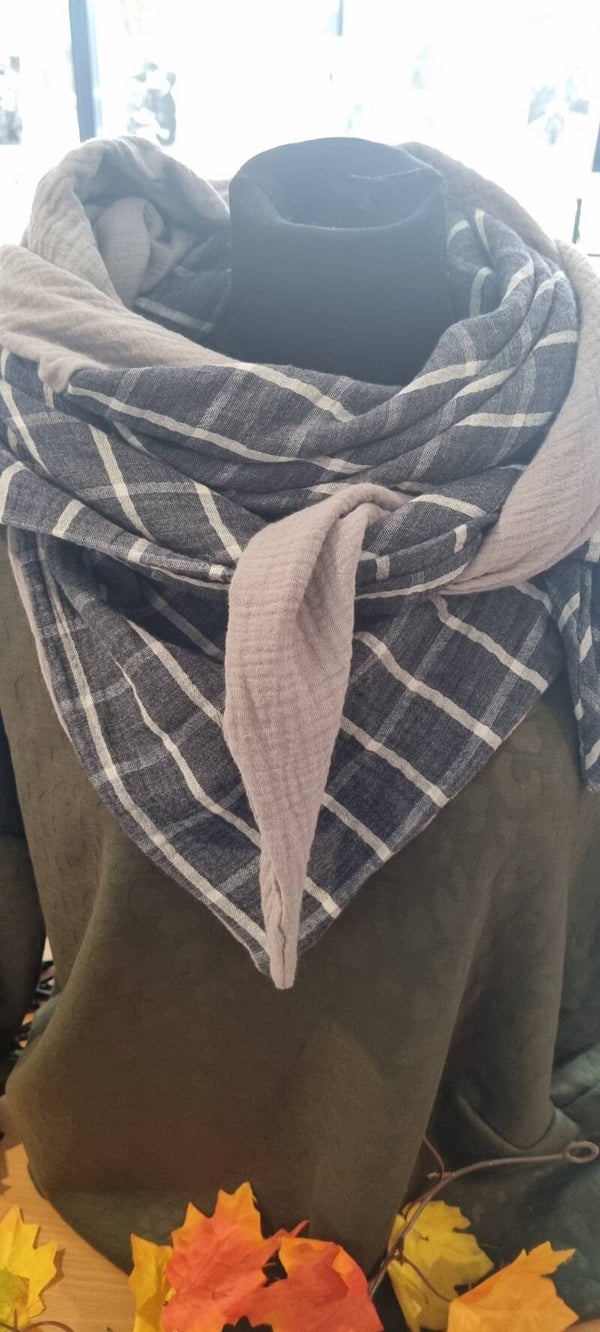 XXL MUSSELIN PATCHWORK DREIECKSTUCH