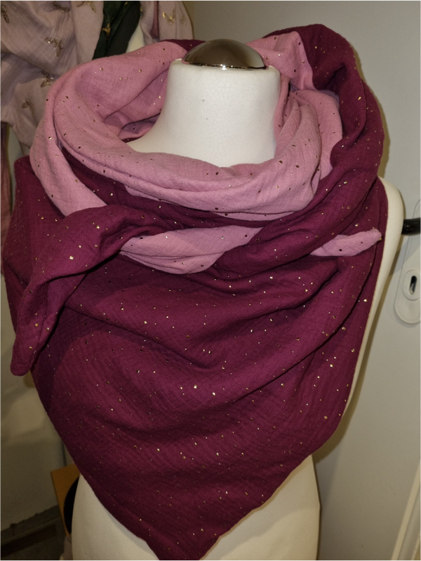 XXl Patchwork Musselin- Dreieckstuch