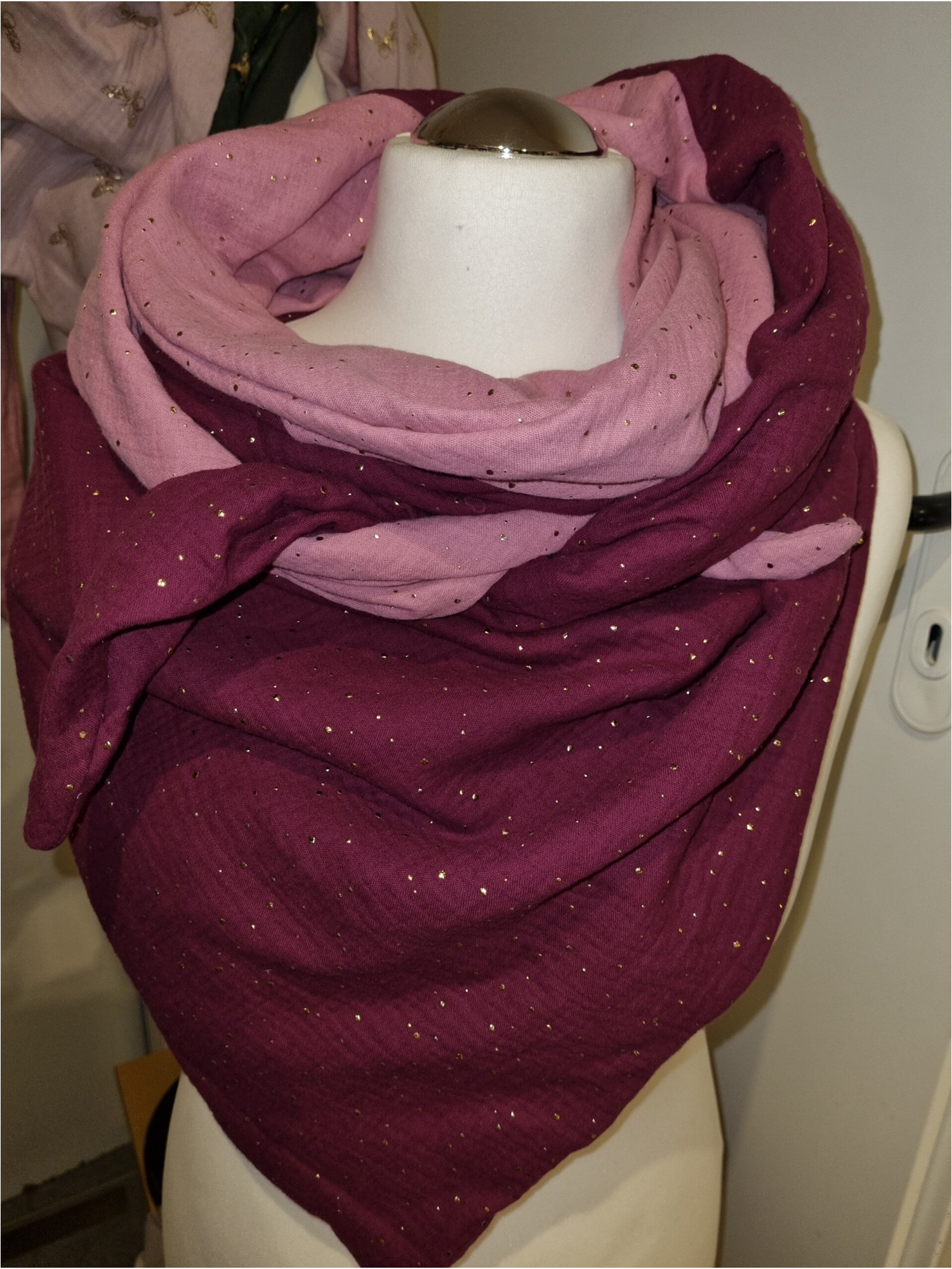 XXl Patchwork Musselin- Dreieckstuch