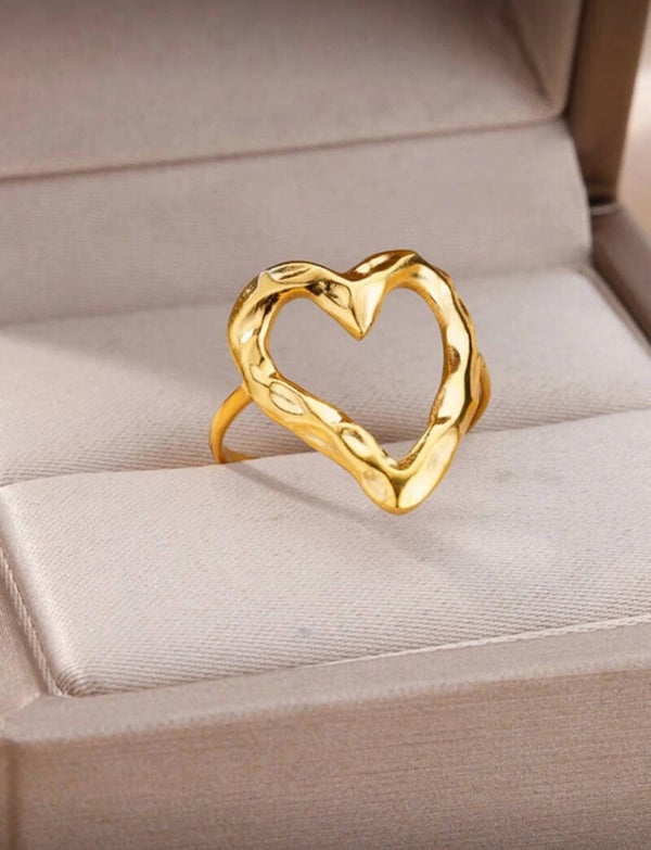 Stainless steel hartdecor ring