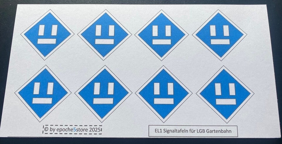 EL1 Signaltafeln 8 Stück für LGB Gartenbahn