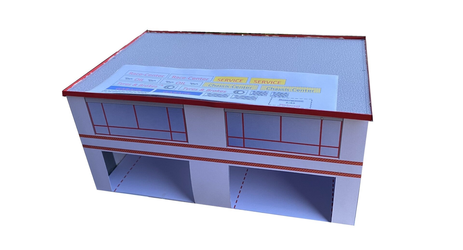 1:43 / 1:50 Boxengasse für Rennstrecke Motorsport