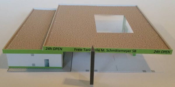 N/1:160 Moderne Tankstelle Epoche 5/6 Kartonmodellbausatz