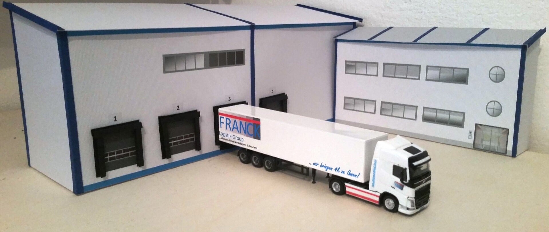 HO/1:87 Logistikzentrum mit Verwaltung als Kulisse