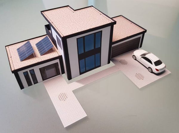 HO/1:87 Stadtvilla Modell 1 mit Solarzellen