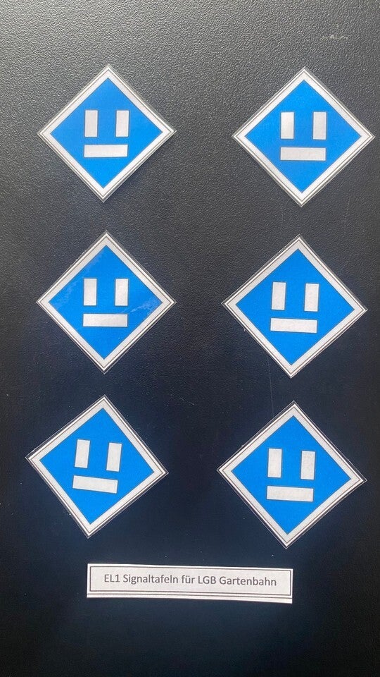 EL1 Signaltafeln 6 Stück für LGB Gartenbahn spritzwassergeschützt