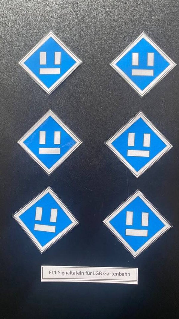 EL1 Signaltafeln 6 Stück für LGB Gartenbahn spritzwassergeschützt
