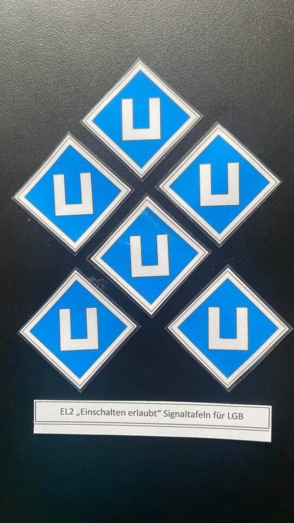 EL2 Signaltafeln 6 Stück für LGB Gartenbahn spritzwassergeschützt