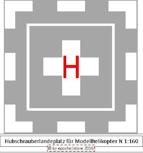 N/1:160 Hubschrauberlandeplatz 2er Set selbstklebend