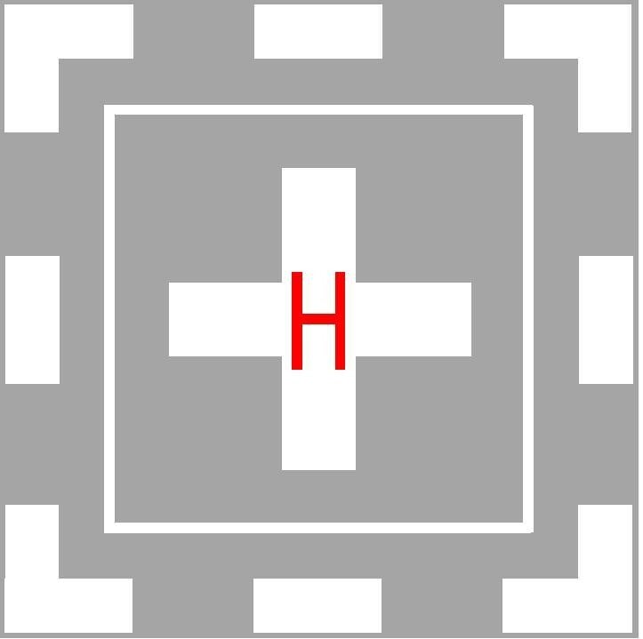 Hubschrauberlandeplatz -Fotokarton- 190 x 190mm