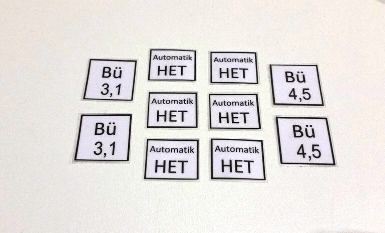HET Schilderset für LGB 10-teilig einzeln, spritzwassergeschützt, selbstklebend