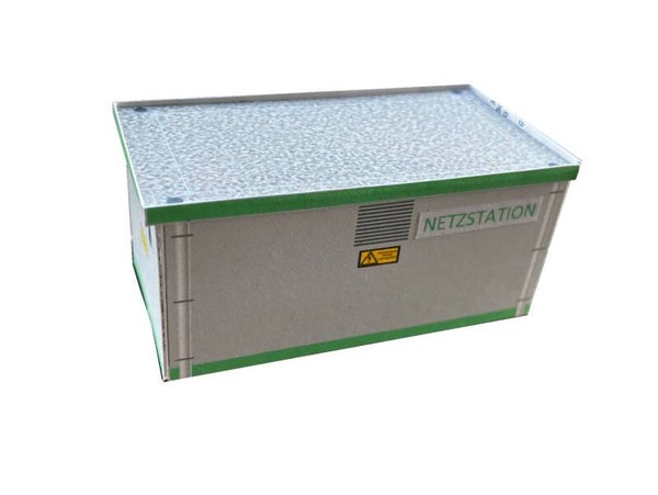 HO/1:87 Trafohaus mit Stickerset Modell 3; 2 Stück