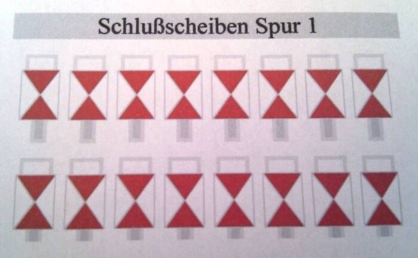 Spur 1 Schlußscheiben 16 Stück selbstklebend