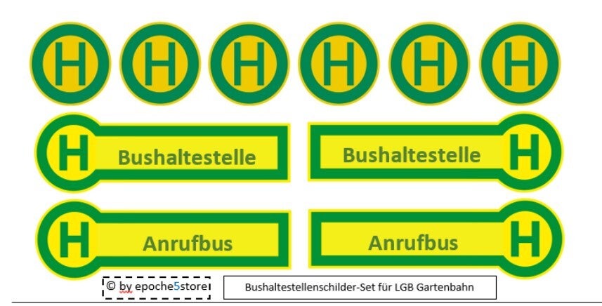 Bushaltestellenschilder für LGB Gartenbahn