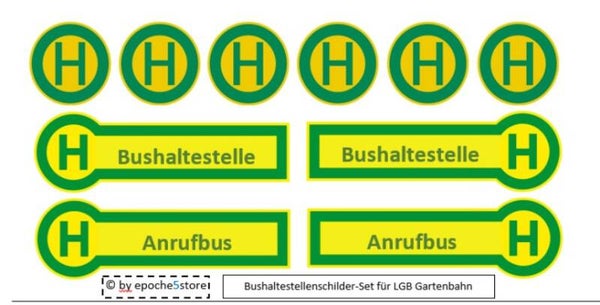 Bushaltestellenschilder für LGB Gartenbahn