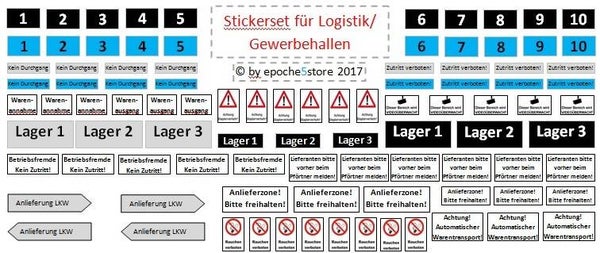 HO/1:87 Stickerset für Logistik und Gewerbe