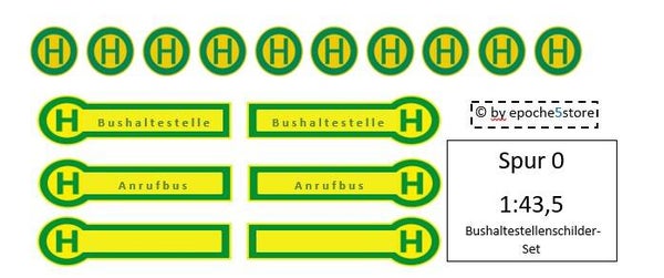 Spur 0 Bushaltestellenschilder 16 Stück