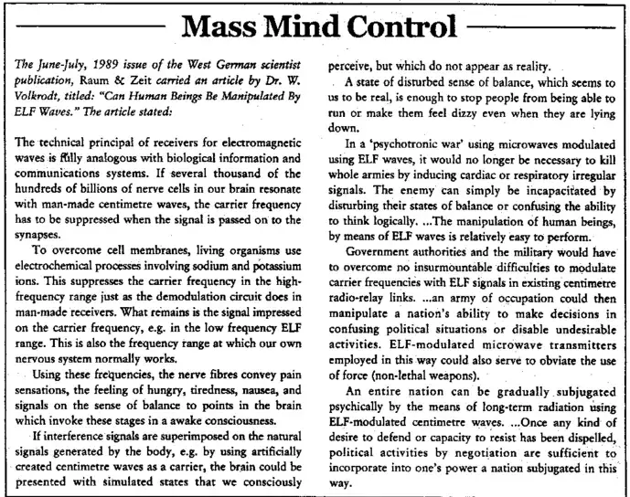 MASS MIND CONTROL IS WHAT THEY WANT! Stop The Crime~ Global use of directed energy weapons of mass destruction.