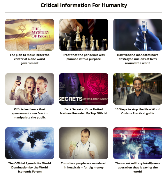 Critical Information For Humanity