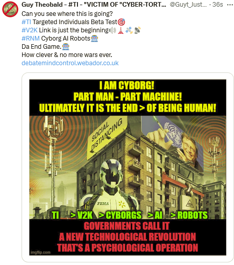 I AM CYBORG! PART MAN PART MACHINE! ULTIMATELY IT IS THE END > OF BEING HUMAN!