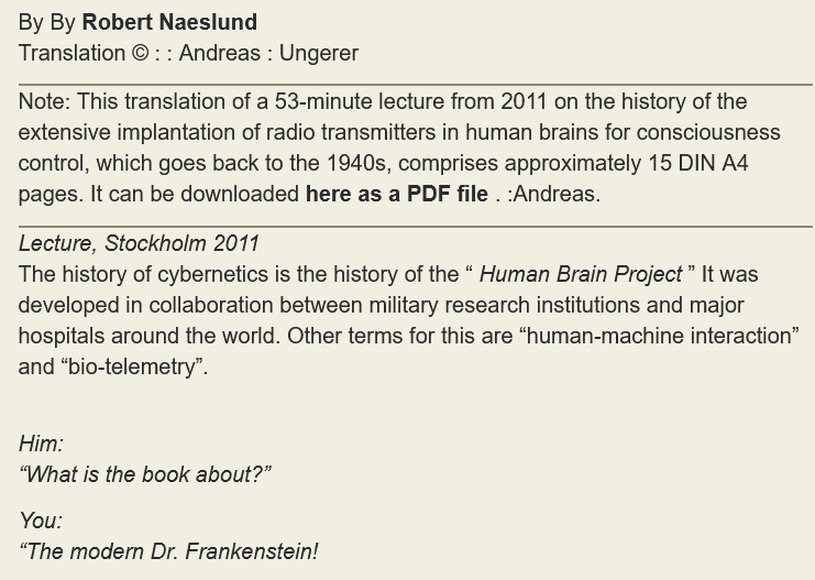 “What is the book about?” You:  “The modern Dr. Frankenstein!