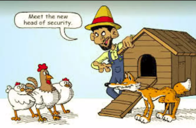  FOX IS GUARDING THE HEN HOUSE