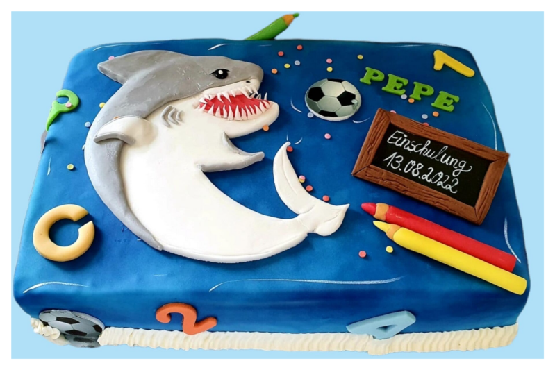 Einschulungs torte Hai