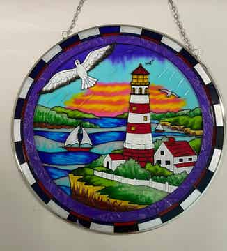 Stained Glass Suncatcher Lighthouse