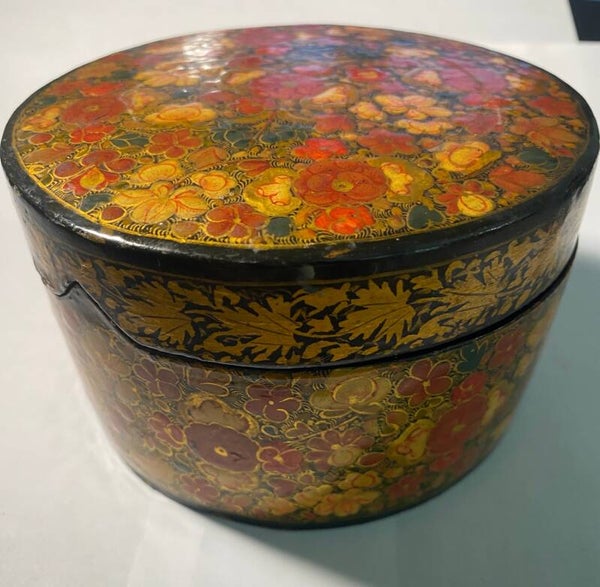 Kashmire Red & Gold Lacquer Box