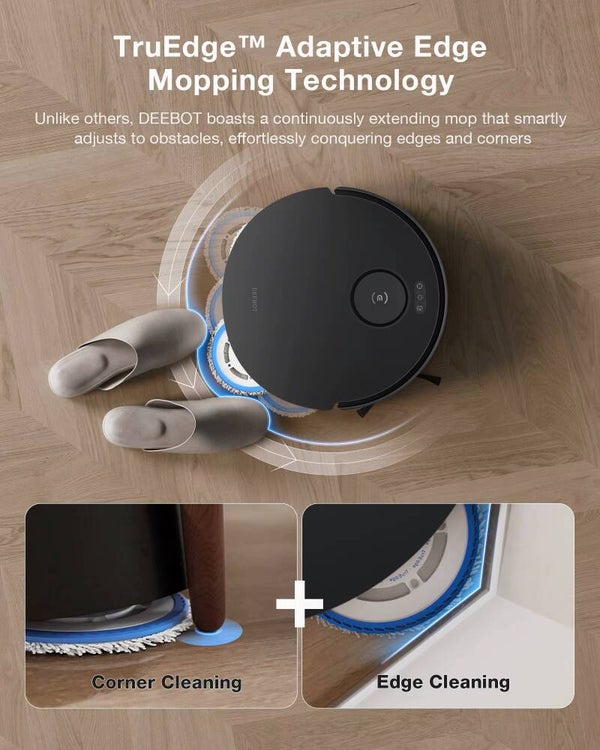 "ECOVACS DEEBOT T30 OMNI – Robotstofzuiger & Dweil | 11.000Pa Zelfreinigend | TruEdge™ Technologie"