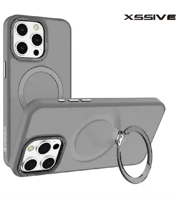 Xssive Back Case for Magsafe Round Stand iPhones - Grey colour