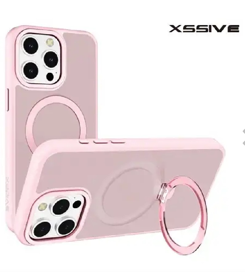 Xssive Back Case voor Magsafe Ronde Stand iPhone - Pink colour