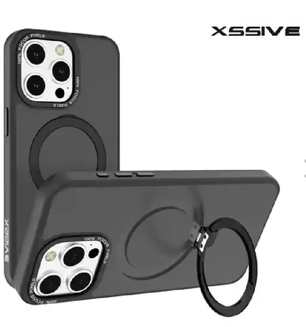 Xssive Back Case for Magsafe Round Stand iPhone - Black