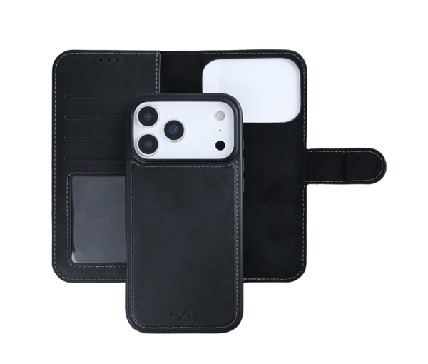 Rixus Duo Magnetic Detachable Wallet For Apple iPhones  Black