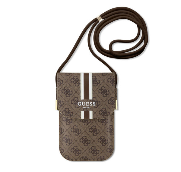 Guess PU Leather Phone bag - Wallet bag - 4G Stripes - Brown