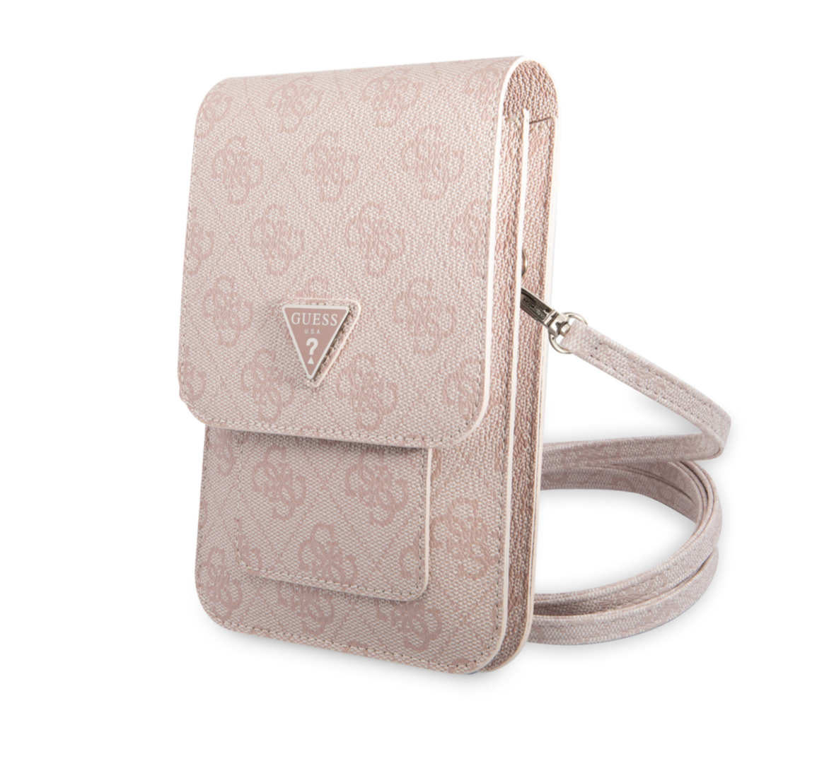 Guess 7 inch PU Leather Wallet bag - 4G Triangle - Pink