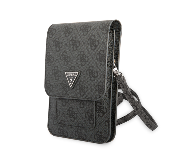 Guess 7 inch Leather Wallet bag 4G - Triangle - Black
