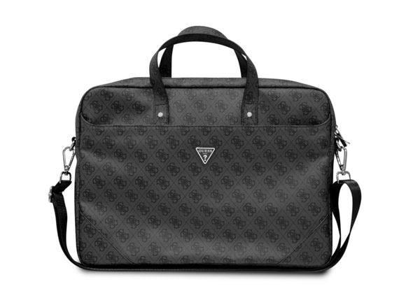 Guess 15 Inch PU Leather Laptop and Tablet Bag4G PU hot stamp - Grey