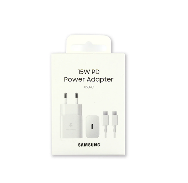 Samsung Fast Charger USB-C With Cable 100cm 15W White Original Retail Box