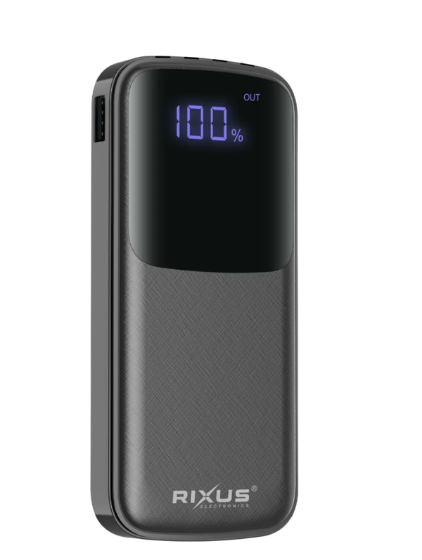 RIXUS RXPB36B POWER BANK 10000MAH WITH BUILD-IN CABLES BLACK