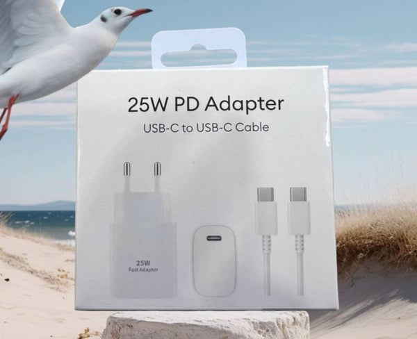 FAST CHARGE TRAVEL ADAPTOR 25W INCL. USB-C to TYPE C Cable