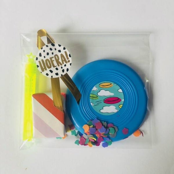Mini frisbee + bellenblaas traktatie