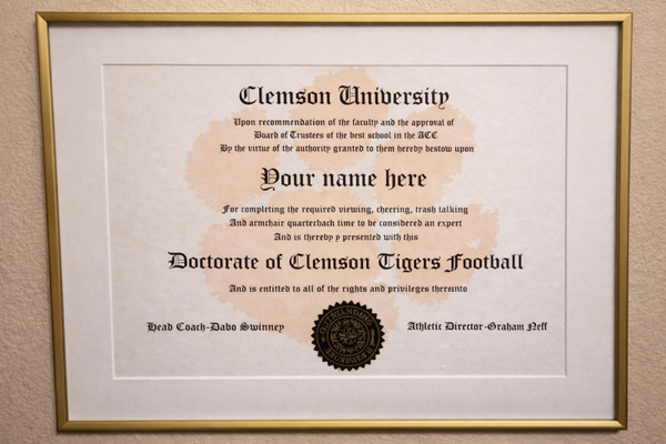 Clemson sports doctorate