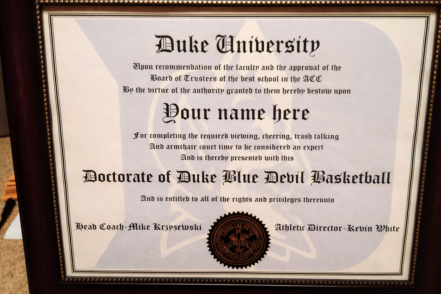 Duke sports doctorate