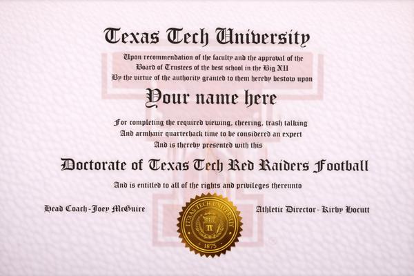 Texas Tech Red Raiders sports doctorate