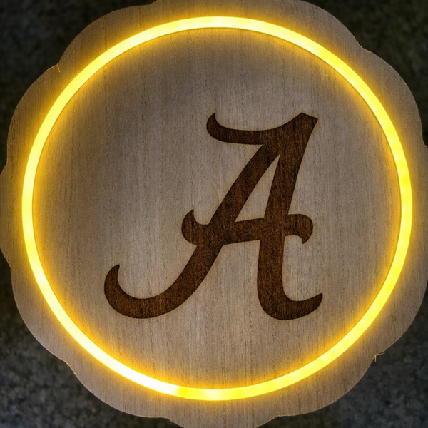 Alabama LED plaque. Laser engraved