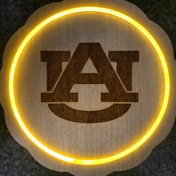 Auburn Tigers LED plaque. Laser engraved.